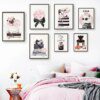 tableau chat Livre de mode fleur de parfum de chat avec Logo, peinture sur toile d'art mural