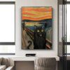 tableau chat Toile de Portrait de chat noir moderne, peintures amusantes, affiches et imprimés