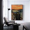 tableau chat Toile de Portrait de chat noir moderne, peintures amusantes, affiches et imprimés