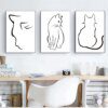 tableau chat Affiches et imprimés de peinture sur toile avec animaux, Style nordique