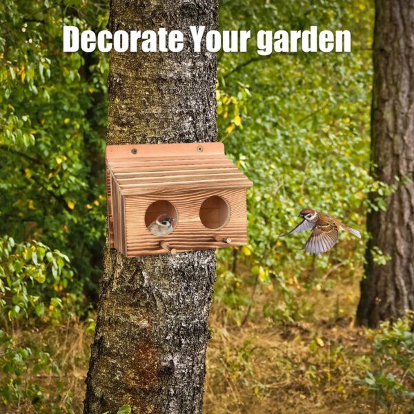 103627-d58194.jpg Maison d’Oiseaux à 2 Trous – Nichoir Créatif Suspendu en Bois Fait Main