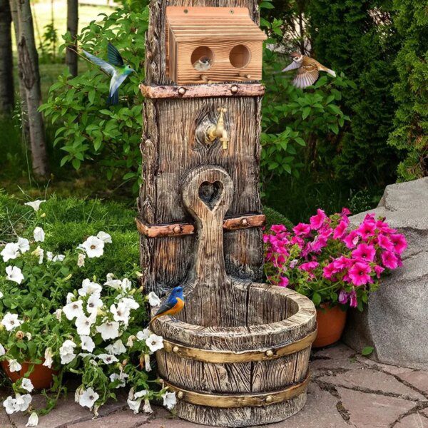 103627-ebbee4.jpg Maison d’Oiseaux à 2 Trous – Nichoir Créatif Suspendu en Bois Fait Main