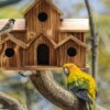 Maison d’Oiseaux Créative en Bois Fait Main – Nichoir Suspendu Étanche