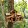Maison d’Oiseaux Créative en Bois Fait Main – Nichoir Suspendu Étanche