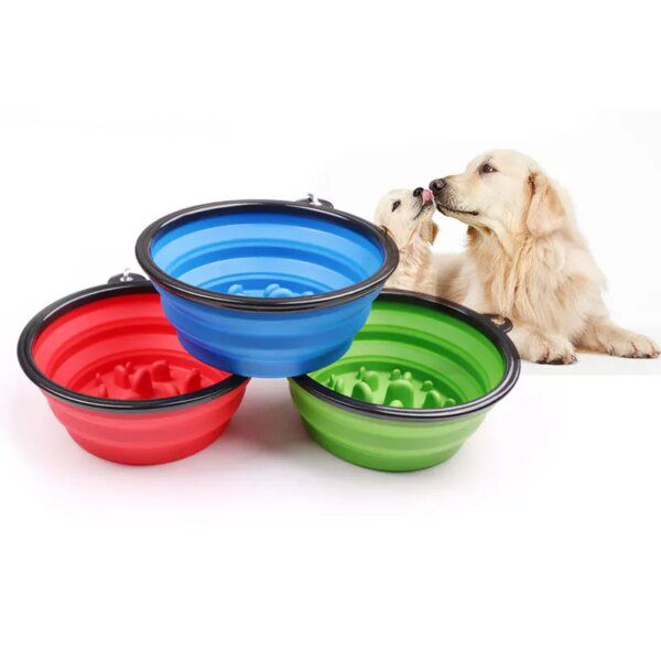 Gamelle Anti-Glouton Pliable Chien & Chat – Bol Portable Anti-Étouffement