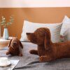 Peluche chien en forme teckel, long coussin en peluche réaliste