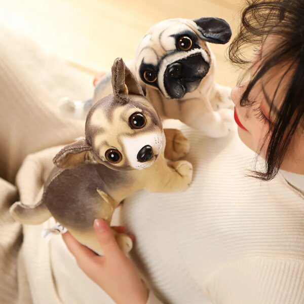 Peluche chien Simulation Bulldog Butter Peluche, Couleurs pures