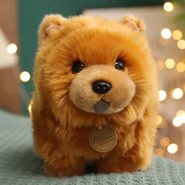 Peluche chien Kawaii Chow Chow de 30cm, jouet mignon et réaliste