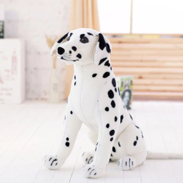 Peluche chien dalmatien en peluche, jouet de simulation d'angidog, animaux en peluche