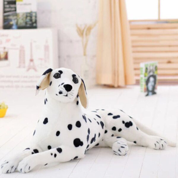 Peluche chien dalmatien en peluche, jouet de simulation d'angidog, animaux en peluche