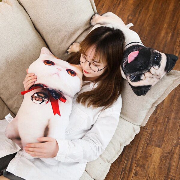 105424-81fc3b.jpg Peluche chien et chat, coussin amusant en peluche, Animal de dessin animé