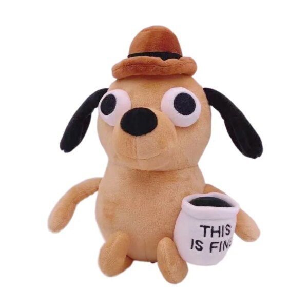 Peluche chien Meme, Coffee Cup, Puppy Plushie Figure