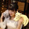 INS Like Real Butter Peluche pour Enfants, Animaux en Peluche, Chat Prone, Couleurs Pures, Gris, Blanc, Jaune, Jouet pour Chaton, Cadeau pour Enfants, 4 Couleurs, 31cm
