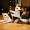 INS Like Real Butter Peluche pour Enfants, Animaux en Peluche, Chat Prone, Couleurs Pures, Gris, Blanc, Jaune, Jouet pour Chaton, Cadeau pour Enfants, 4 Couleurs, 31cm