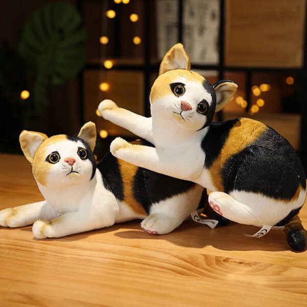 INS Like Real Butter Peluche pour Enfants, Animaux en Peluche, Chat Prone, Couleurs Pures, Gris, Blanc, Jaune, Jouet pour Chaton, Cadeau pour Enfants, 4 Couleurs, 31cm