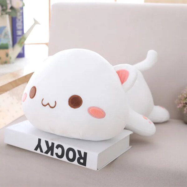 Peluche de chat couché Kawaii 35-65, poupée de chat mignon