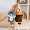 Chat peluche doux pour enfants, petit pendentif, loup