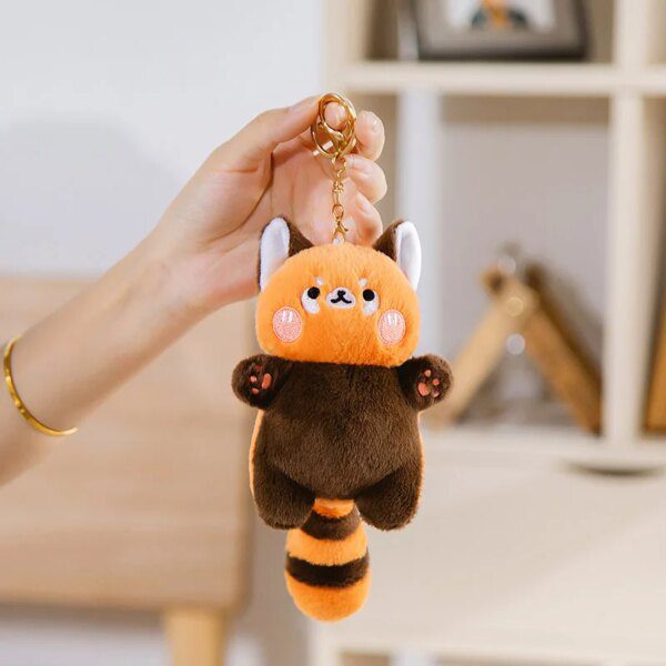 Chat peluche doux pour enfants, petit pendentif, loup