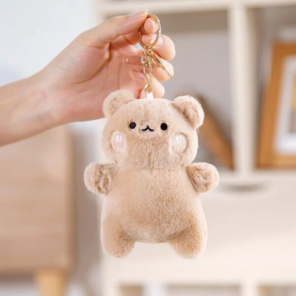 Chat peluche doux pour enfants, petit pendentif, loup