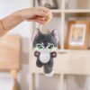 Chat peluche doux pour enfants, petit pendentif, loup