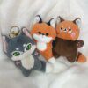 Chat peluche doux pour enfants, petit pendentif, loup
