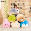 peluche chat doux Kawaii pour bébé, oreiller en peluche, dinosaure