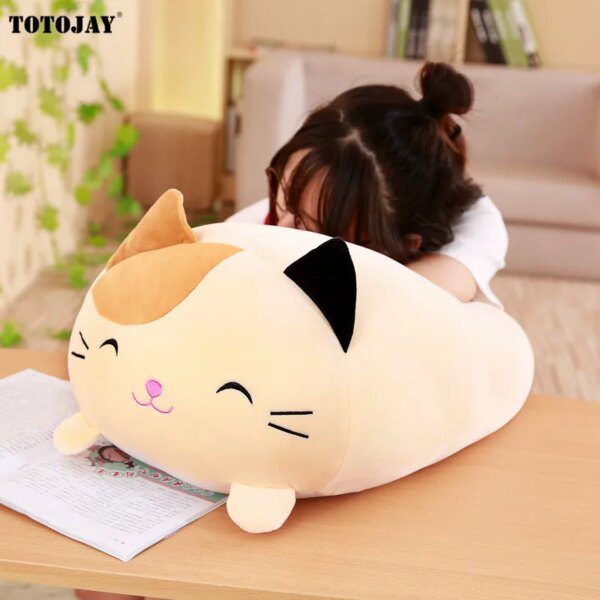 peluche chat doux Kawaii pour bébé, oreiller en peluche, dinosaure