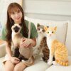 106619-2f2124.jpg Chat peluche Oreiller Simulation de chat américain, en peluche