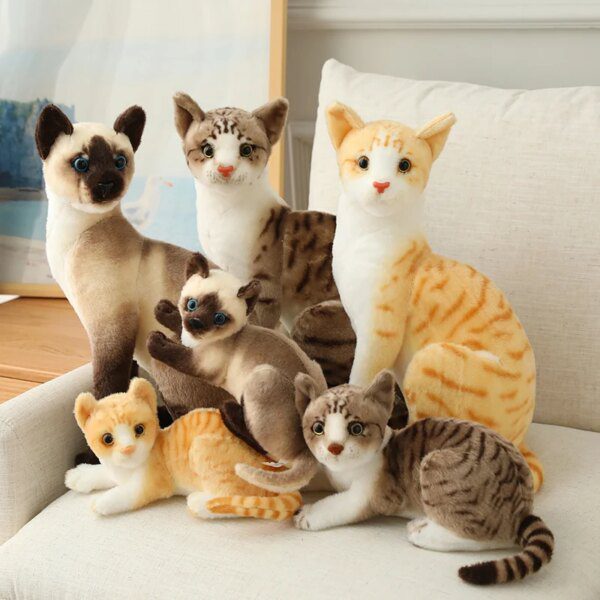 106619-4a0bac.jpg Chat peluche Oreiller Simulation de chat américain, en peluche