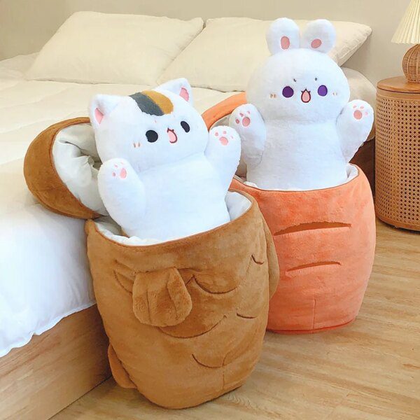 chat peluche Kawaii Taiyaki pour filles, chat, chien, lapin, fourrure