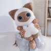 peluche chat siamois pour enfants, pendentif chaton