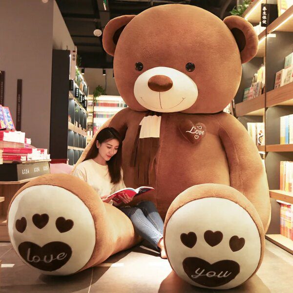 Peluche geante en peau de nounours pour enfants, doux, gros animal