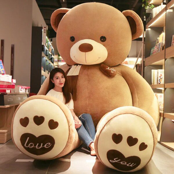 Peluche geante en peau de nounours pour enfants, doux, gros animal