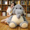Peluche geante d'éléphant géant gris, grandes oreilles à volants