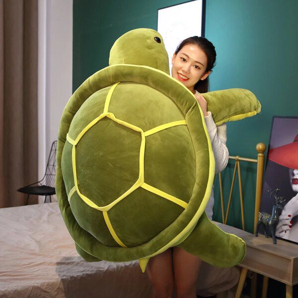 Peluche geante Tortue de mer en peluche pour enfants, jouet vert ange
