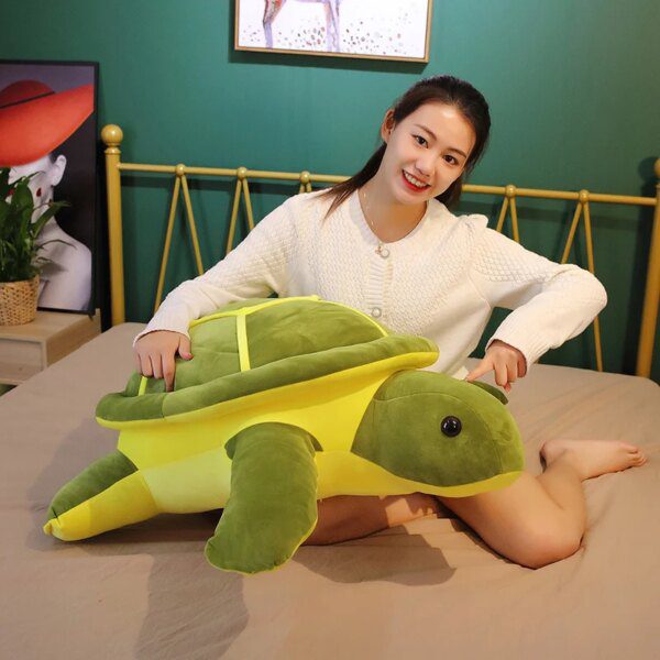 Peluche geante Tortue de mer en peluche pour enfants, jouet vert ange