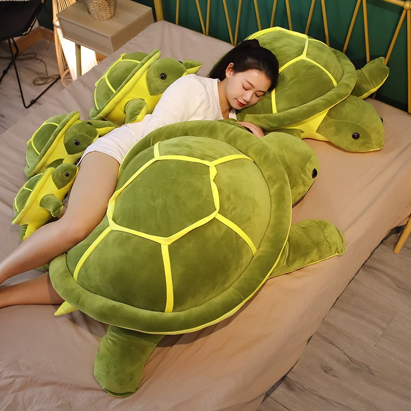 Peluche geante tortue jouet - jouet couineur, jouet de mastication