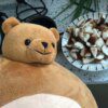 Peluche ours oreiller en peluche, grosse tête, corps musculaire