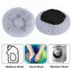 Lit rond ultra doux en peluche – Nid chaud d’hiver