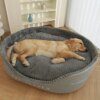 Panier chien en velours côtelé en polymères pour grands chiens