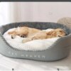 Panier chien en velours côtelé en polymères pour grands chiens