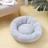 Coussin rond en peluche lavable – Nid chaud d’hiver