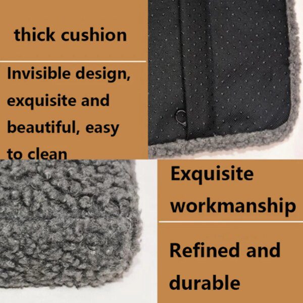 Coussin carré en velours avec fermeture éclair – Lit stable et lavable