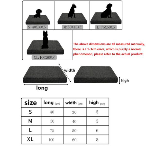 Coussin carré en velours avec fermeture éclair – Lit stable et lavable