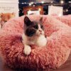 Coussin Rond Ultra-Doux pour Chien & Chat – Lit Cocoon Apaisant