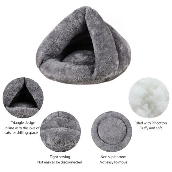 Lit pour Chat en Peluche Super Doux – Grotte Lavable