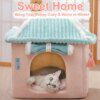 Maison pour Chat Entièrement Fermée – Lit Cocoon Super Doux