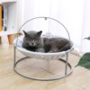 Hamac en peluche pour chat – Panier rond suspendu détachable