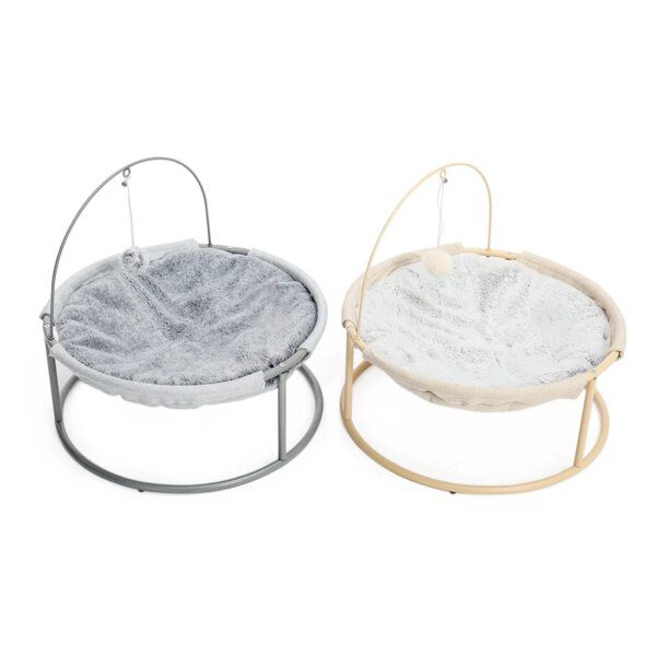 Hamac en peluche pour chat – Panier rond suspendu détachable