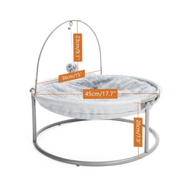 Hamac en peluche pour chat – Panier rond suspendu détachable